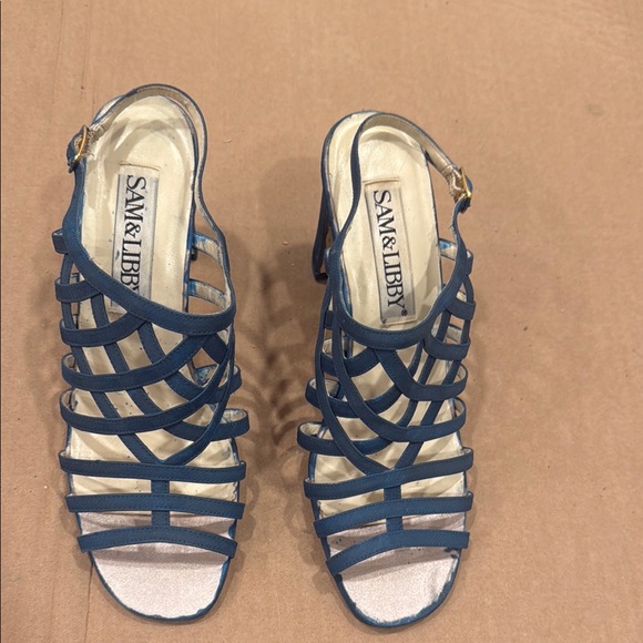 Sam & Libby Navy Strappy Sandals - Picture 1 of 6